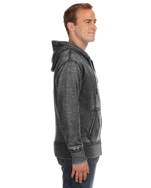 J America Adult Vintage Zen Full-Zip Fleece Hooded Sweatshirt — view 12