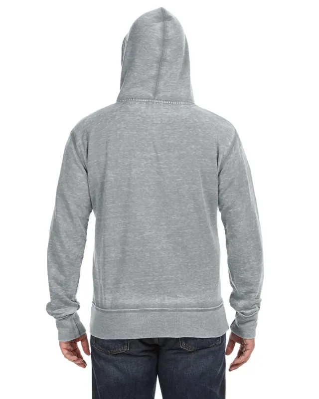 J America Adult Vintage Zen Full-Zip Fleece Hooded Sweatshirt — view 4