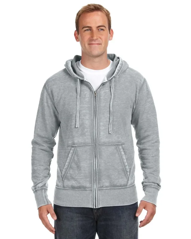 J America Adult Vintage Zen Full-Zip Fleece Hooded Sweatshirt — view 5