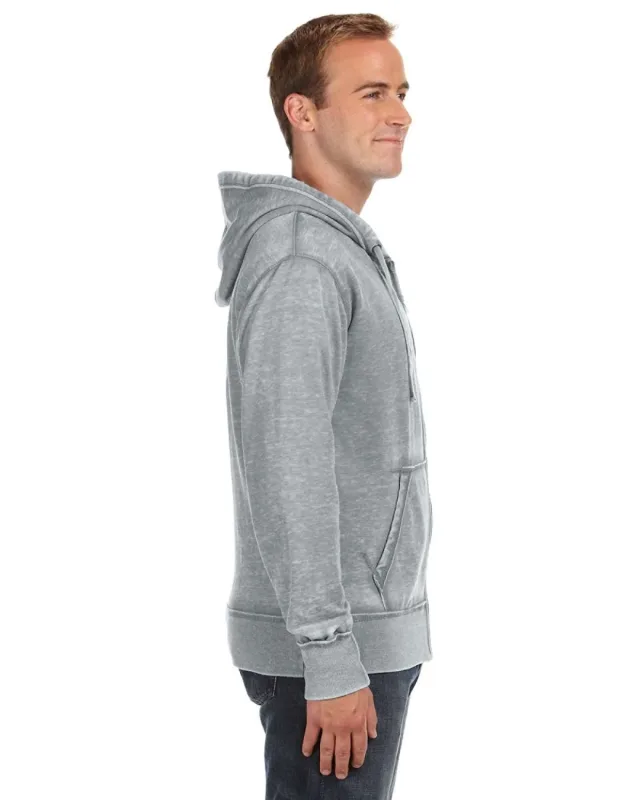J America Adult Vintage Zen Full-Zip Fleece Hooded Sweatshirt — view 6
