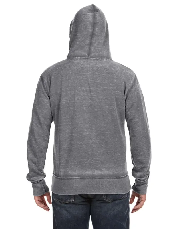 J America Adult Vintage Zen Full-Zip Fleece Hooded Sweatshirt — view 7