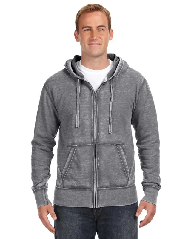 J America Adult Vintage Zen Full-Zip Fleece Hooded Sweatshirt — view 8