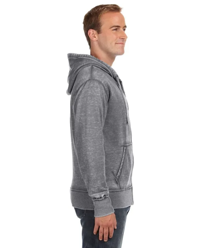 J America Adult Vintage Zen Full-Zip Fleece Hooded Sweatshirt — view 9