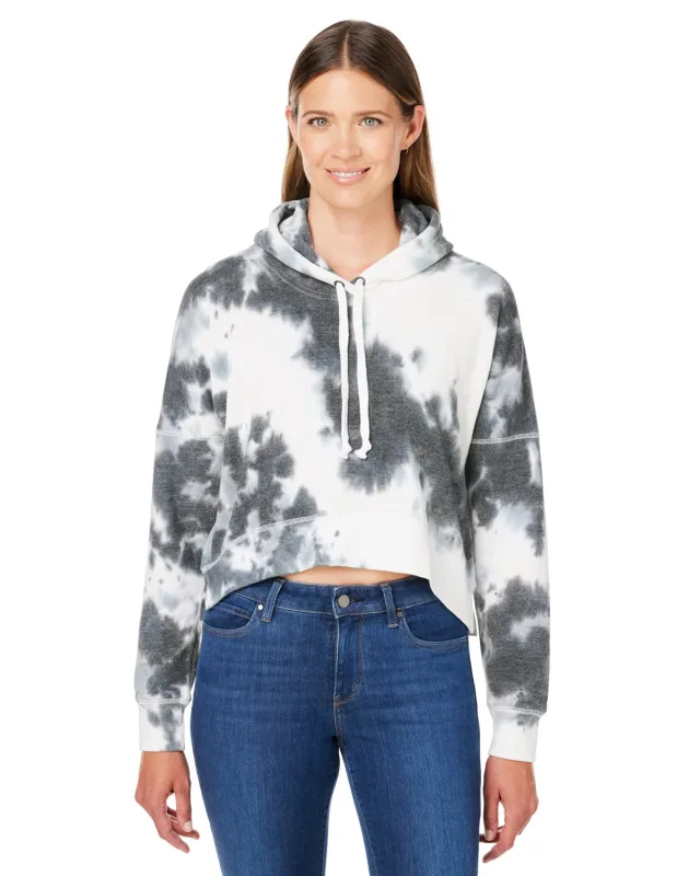 J America Ladies' Triblend Cropped Hooded Sweatshirt — view 15