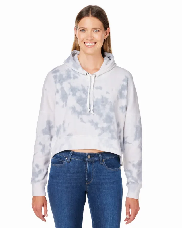 J America Ladies' Triblend Cropped Hooded Sweatshirt — view 18