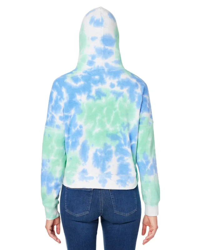 J America Ladies' Triblend Cropped Hooded Sweatshirt — view 20