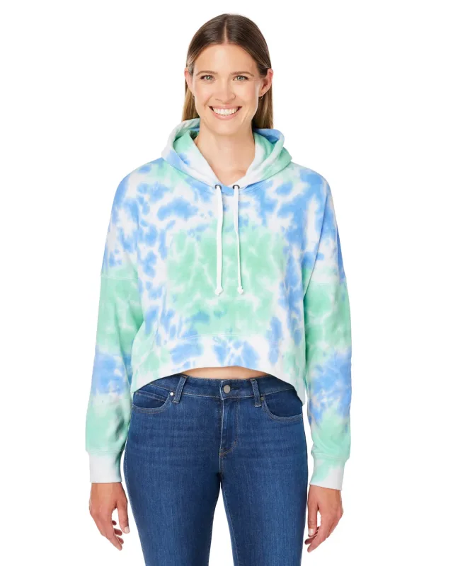 J America Ladies' Triblend Cropped Hooded Sweatshirt — view 21