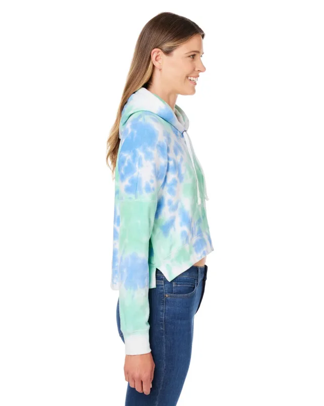 J America Ladies' Triblend Cropped Hooded Sweatshirt — view 22