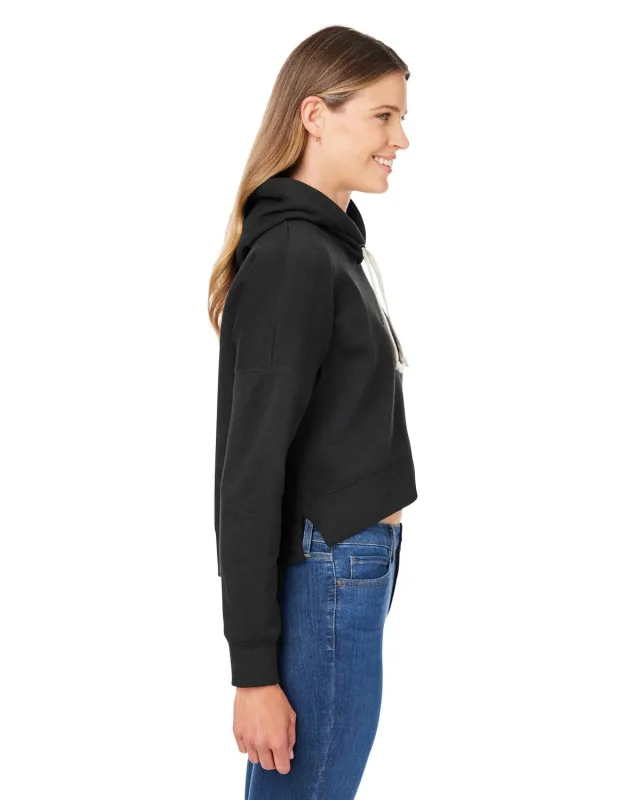 J America Ladies' Triblend Cropped Hooded Sweatshirt — view 6