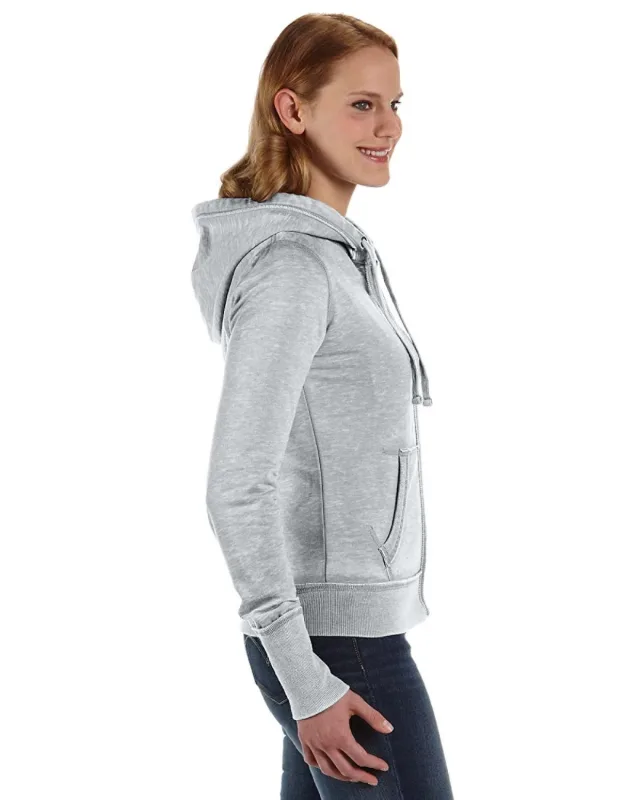 J America Ladies' Zen Full-Zip Fleece Hooded Sweatshirt — view 3