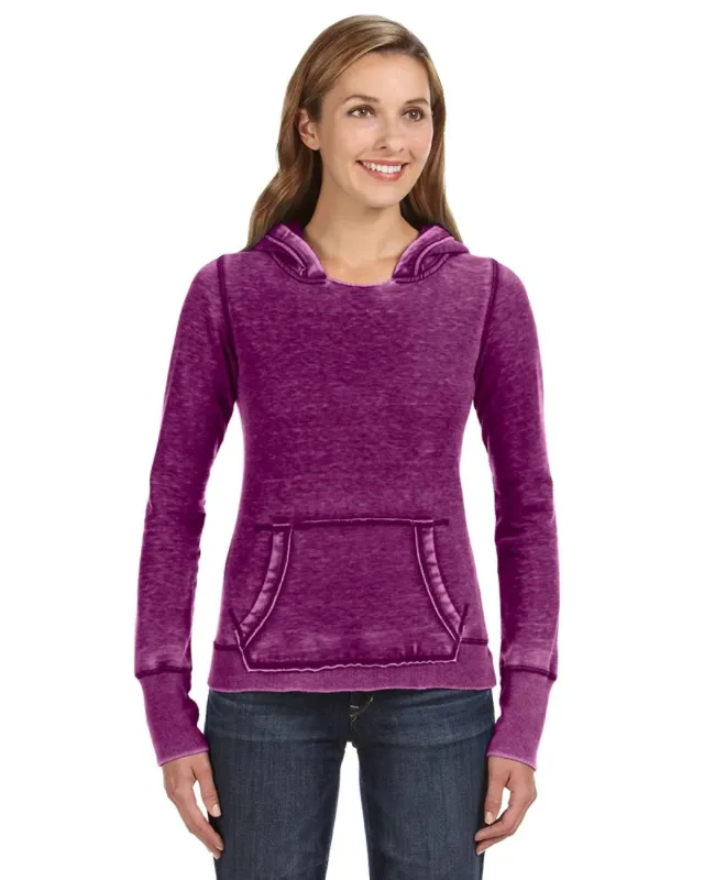 J America Ladies' Zen Pullover Fleece Hooded Sweatshirt — view 11