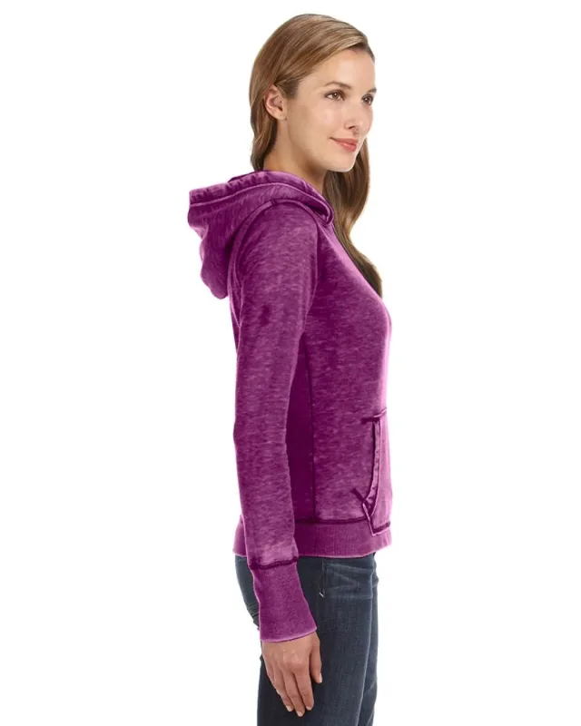J America Ladies' Zen Pullover Fleece Hooded Sweatshirt — view 12