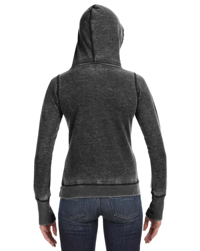 J America Ladies' Zen Pullover Fleece Hooded Sweatshirt — view 13