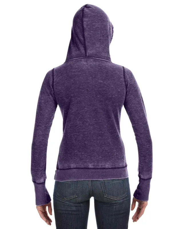 J America Ladies' Zen Pullover Fleece Hooded Sweatshirt — view 16