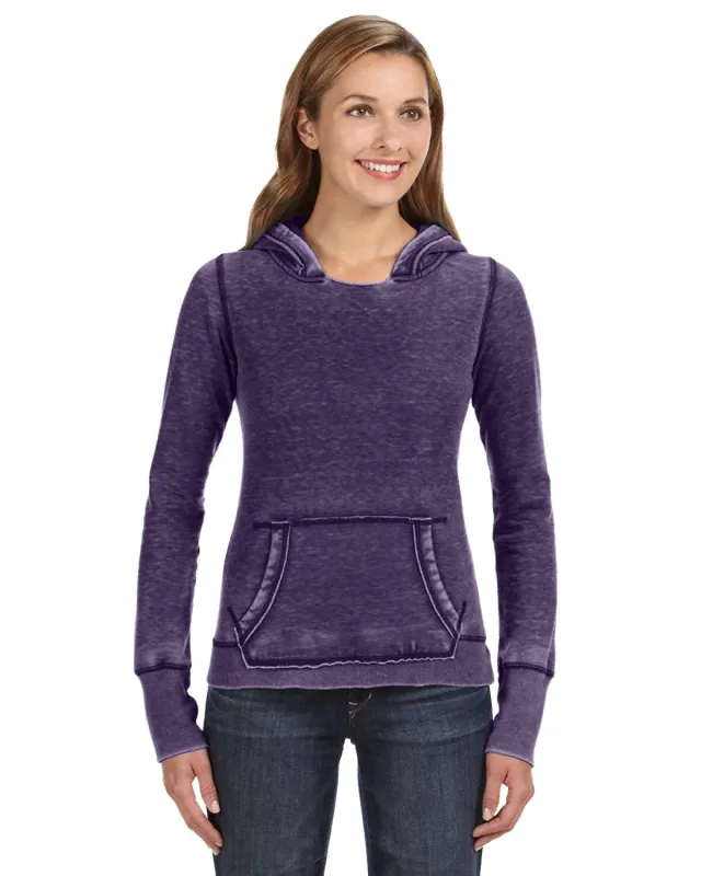 J America Ladies' Zen Pullover Fleece Hooded Sweatshirt — view 17