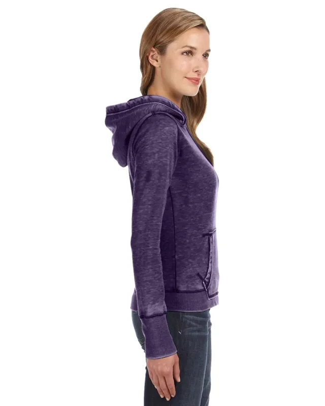 J America Ladies' Zen Pullover Fleece Hooded Sweatshirt — view 18