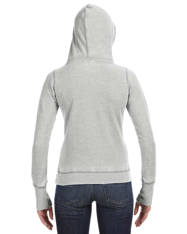 J America Ladies' Zen Pullover Fleece Hooded Sweatshirt — view 4