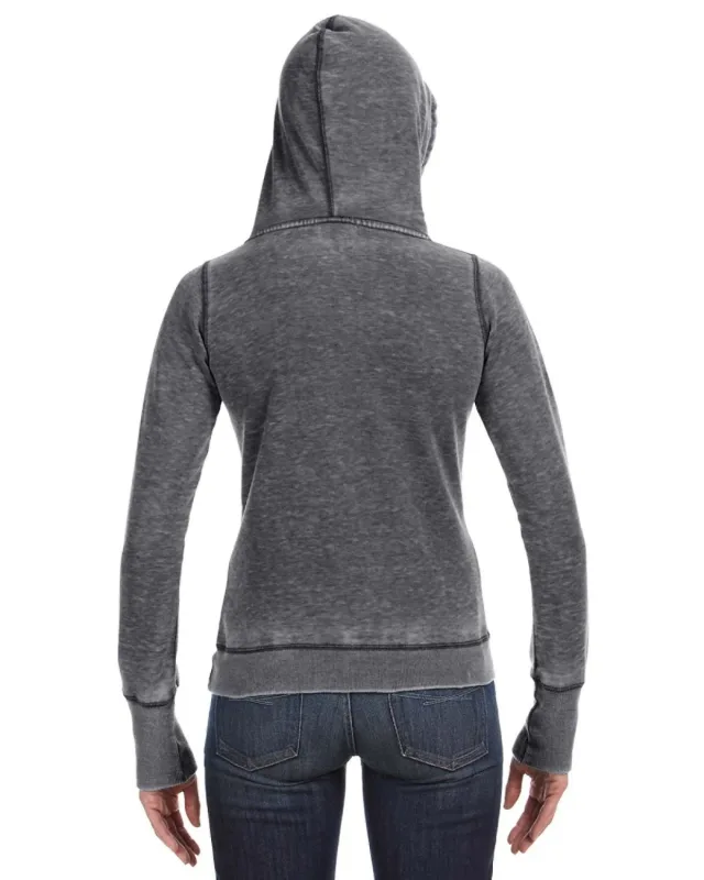 J America Ladies' Zen Pullover Fleece Hooded Sweatshirt — view 7