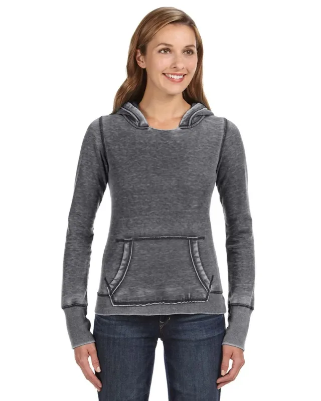 J America Ladies' Zen Pullover Fleece Hooded Sweatshirt — view 8