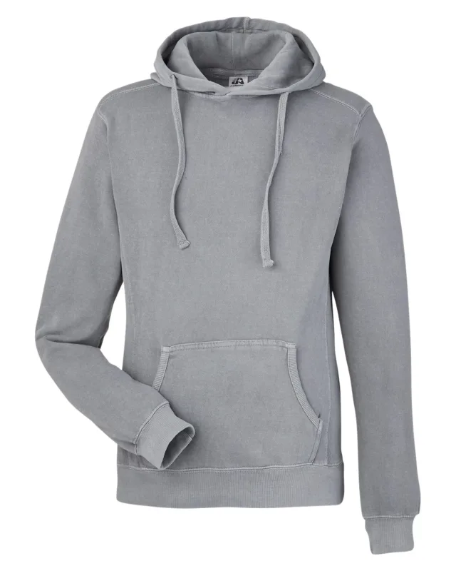 J America Unisex Pigment Dyed Fleece Hooded Sweatshirt — view 16
