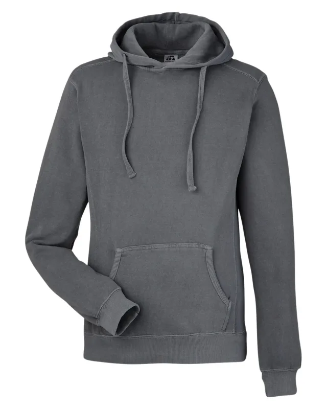 J America Unisex Pigment Dyed Fleece Hooded Sweatshirt — view 21