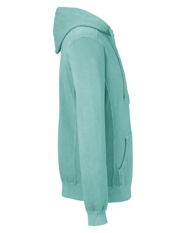 J America Unisex Pigment Dyed Fleece Hooded Sweatshirt — view 27