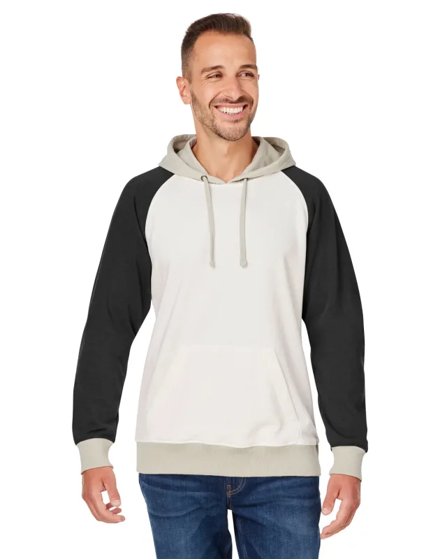 J America Unisex Vintage Tricolor Hooded Sweatshirt — view 2
