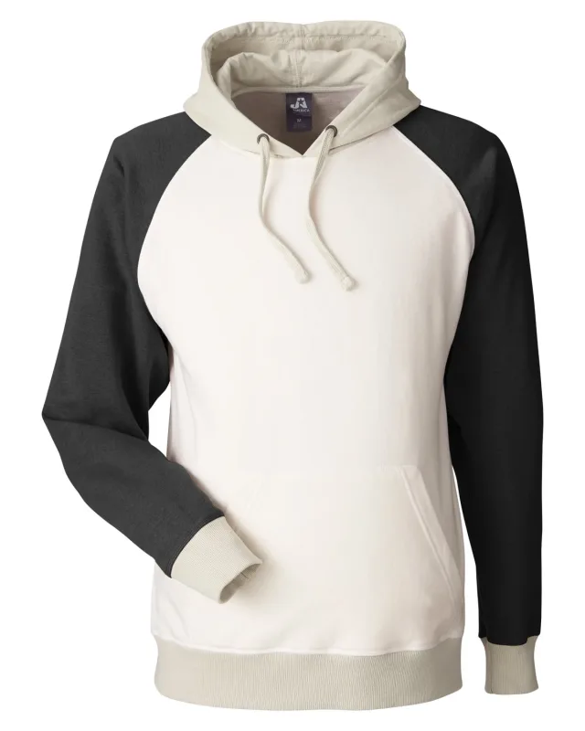 J America Unisex Vintage Tricolor Hooded Sweatshirt — view 3