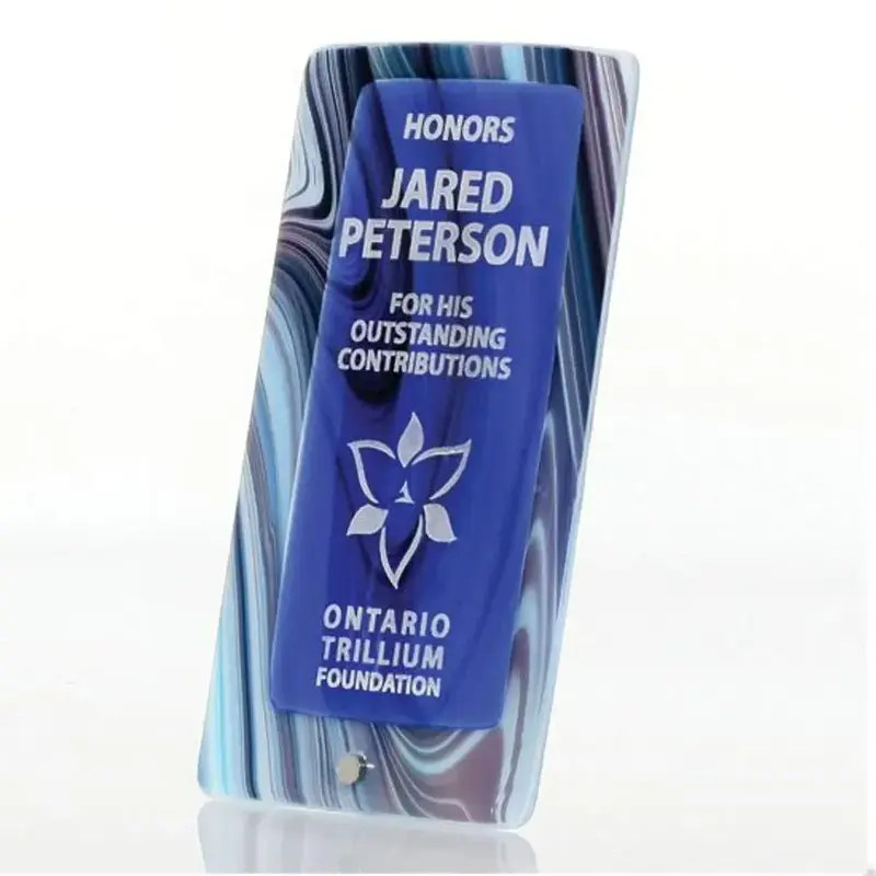 Customizable Handcrafted Fusion Glass Corporate Award