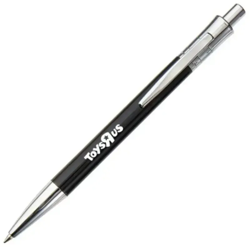 Metal Logo Click Pen with Chrome Trim - Promotional Business Pen