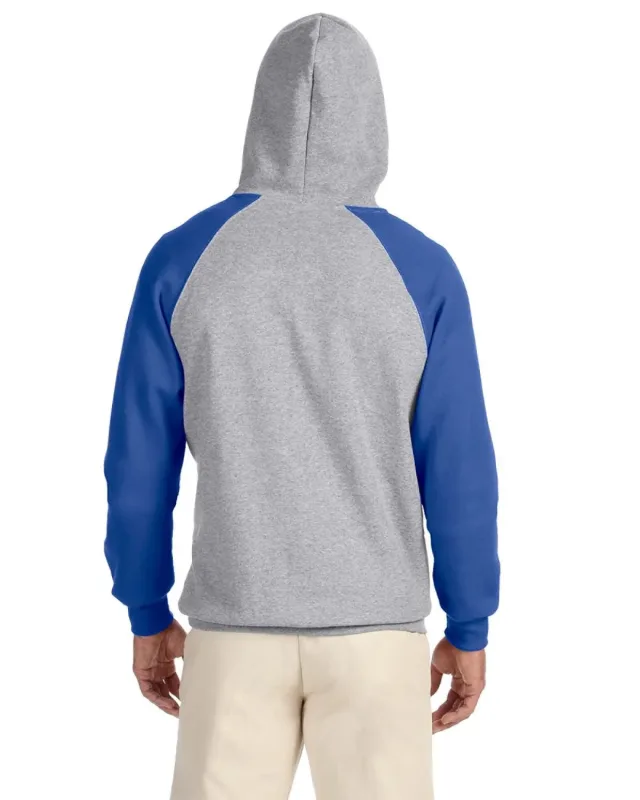 Jerzees Adult NuBlend® Colorblock Raglan Pullover Hooded Sweatshirt — view 10