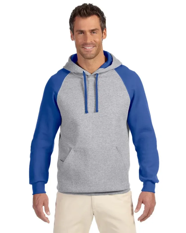 Jerzees Adult NuBlend® Colorblock Raglan Pullover Hooded Sweatshirt — view 11