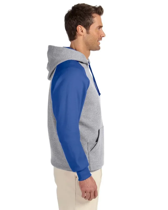 Jerzees Adult NuBlend® Colorblock Raglan Pullover Hooded Sweatshirt — view 12