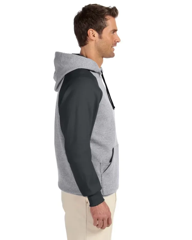 Jerzees Adult NuBlend® Colorblock Raglan Pullover Hooded Sweatshirt — view 3