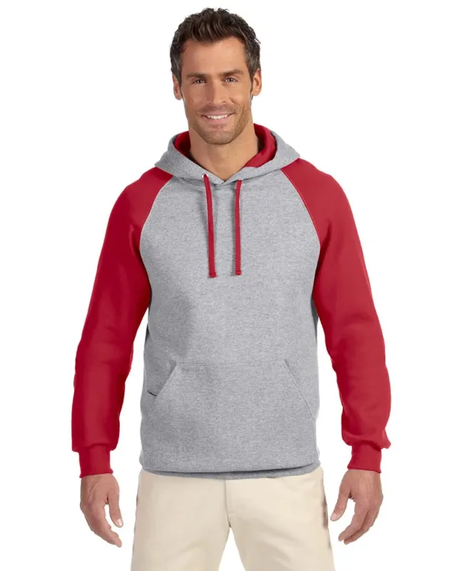 Jerzees Adult NuBlend® Colorblock Raglan Pullover Hooded Sweatshirt — view 5