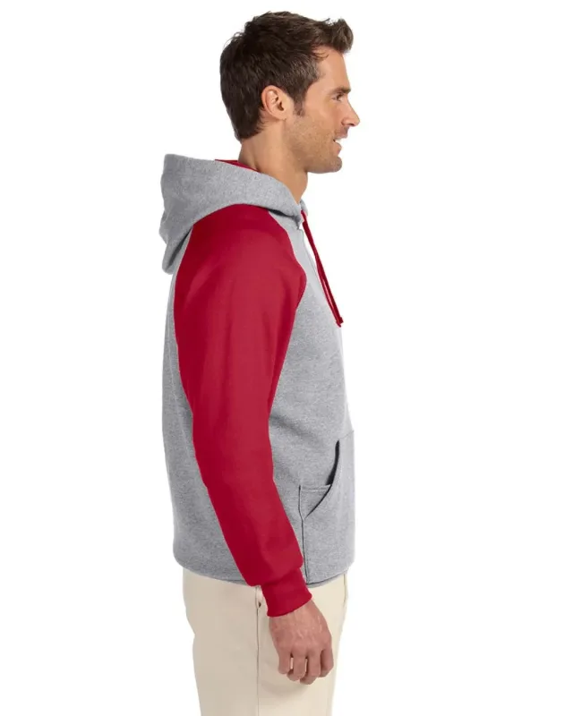 Jerzees Adult NuBlend® Colorblock Raglan Pullover Hooded Sweatshirt — view 6
