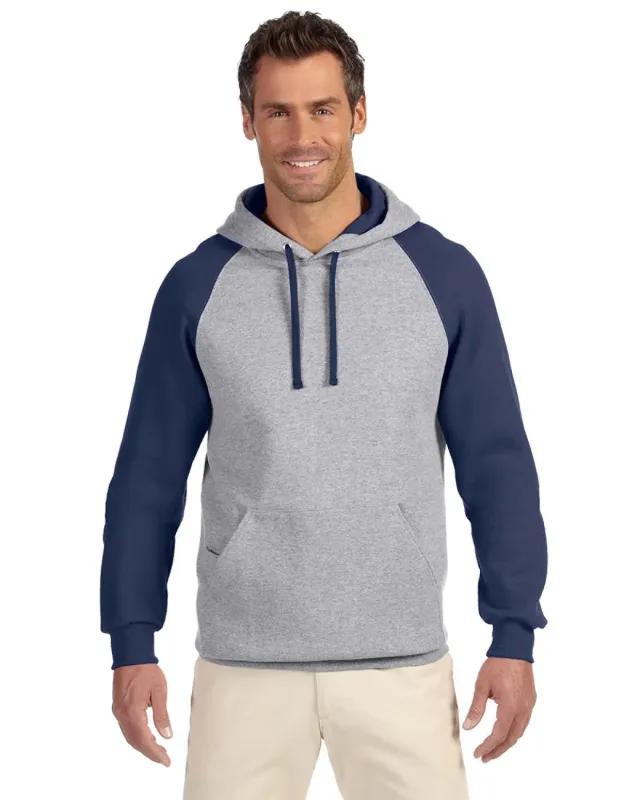 Jerzees Adult NuBlend® Colorblock Raglan Pullover Hooded Sweatshirt — view 8