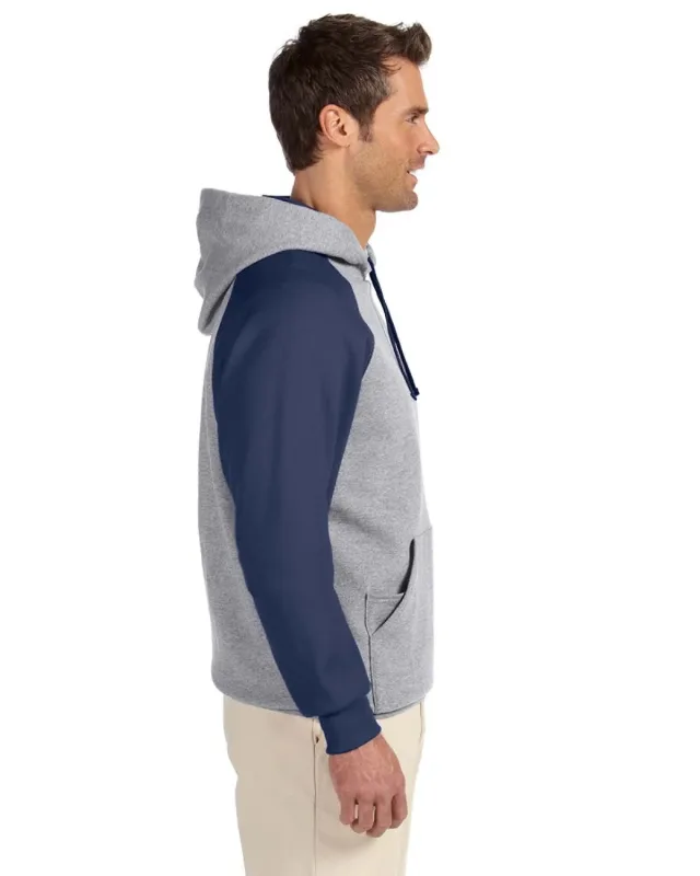 Jerzees Adult NuBlend® Colorblock Raglan Pullover Hooded Sweatshirt — view 9