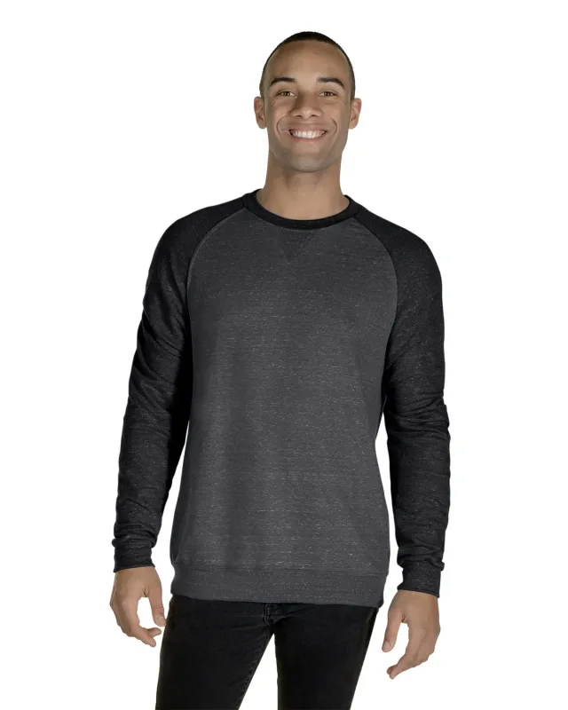 Jerzees Adult Snow Heather French Terry Crewneck Sweatshirt — view 5