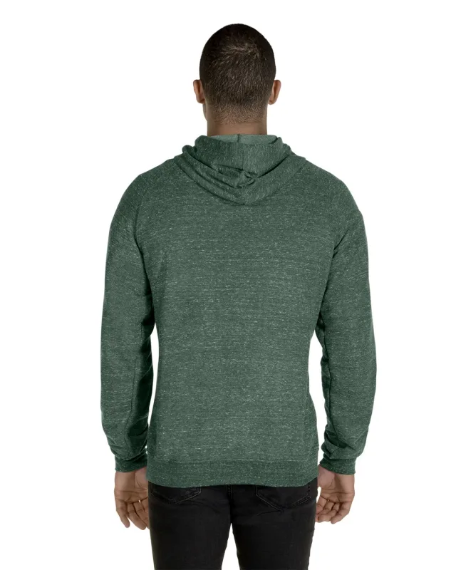 Jerzees Adult Snow Heather Raglan Hooded Sweatshirt — view 10