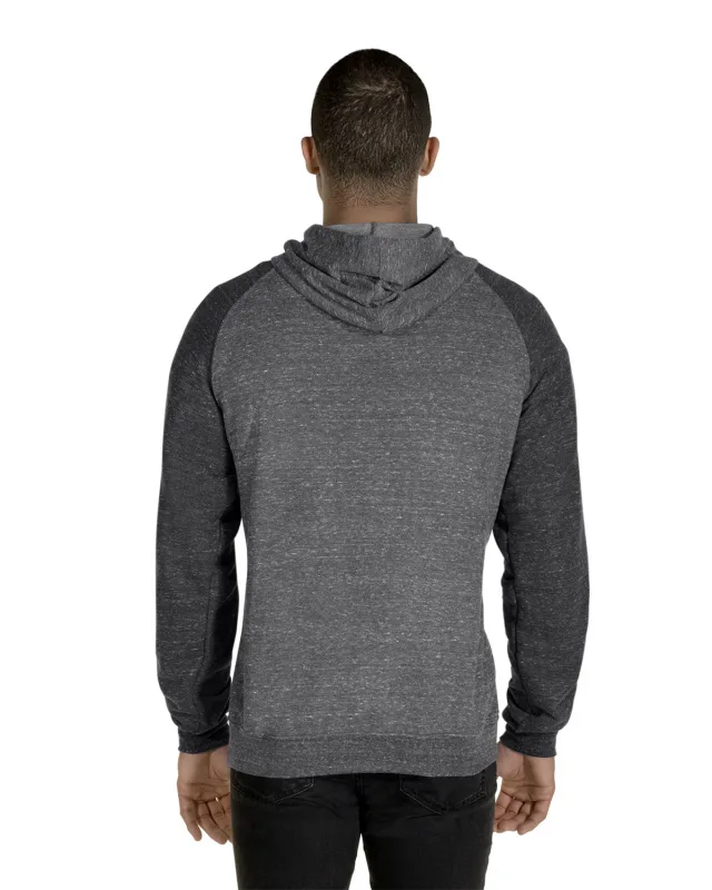 Jerzees Adult Snow Heather Raglan Hooded Sweatshirt — view 4
