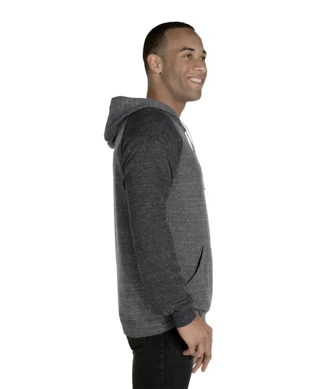 Jerzees Adult Snow Heather Raglan Hooded Sweatshirt — view 6