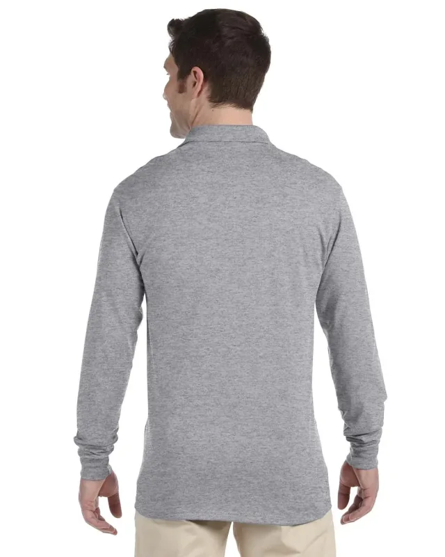 Jerzees Adult SpotShield Long-Sleeve Jersey Polo — view 10