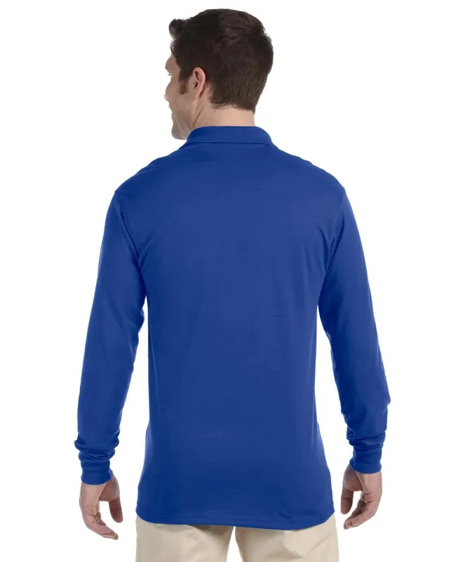 Jerzees Adult SpotShield Long-Sleeve Jersey Polo — view 16