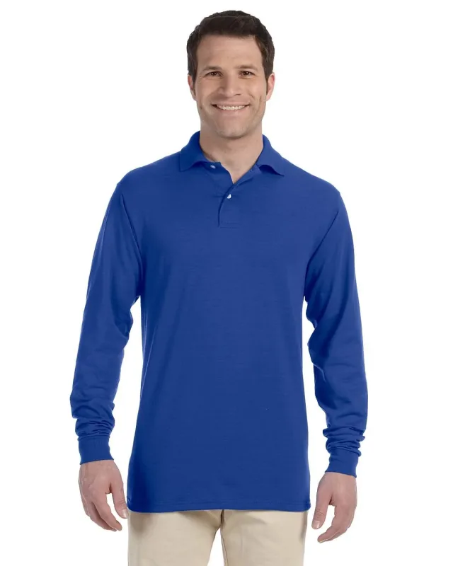 Jerzees Adult SpotShield Long-Sleeve Jersey Polo — view 17