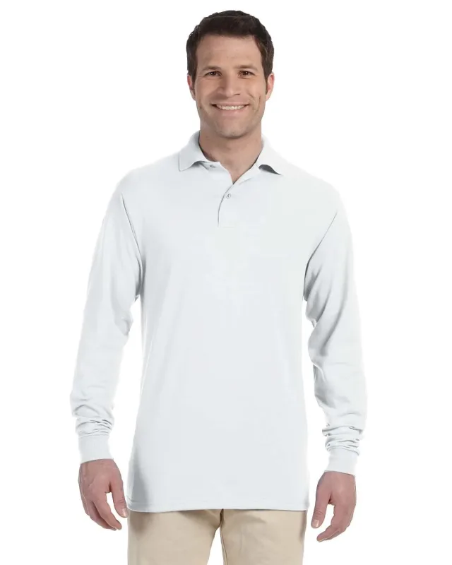 Jerzees Adult SpotShield Long-Sleeve Jersey Polo — view 2