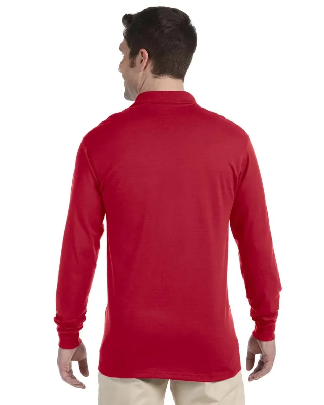 Jerzees Adult SpotShield Long-Sleeve Jersey Polo — view 4