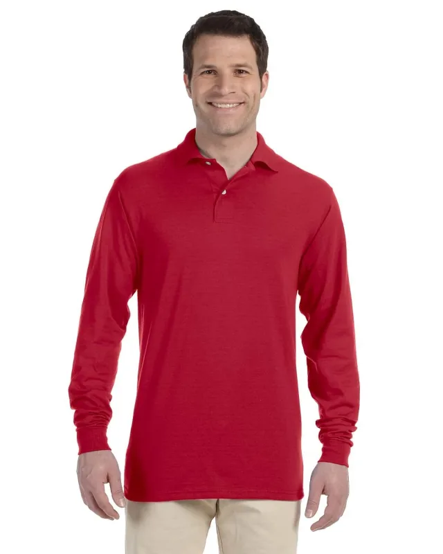 Jerzees Adult SpotShield Long-Sleeve Jersey Polo — view 5