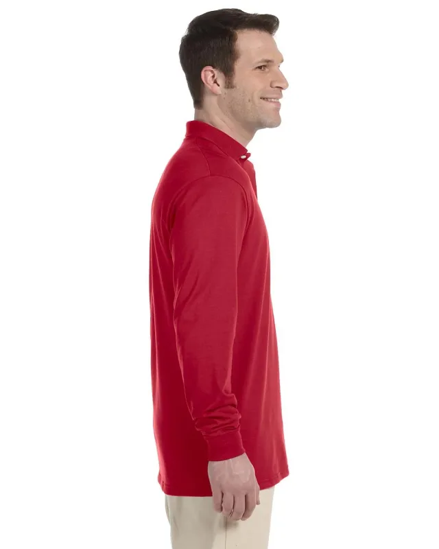 Jerzees Adult SpotShield Long-Sleeve Jersey Polo — view 6