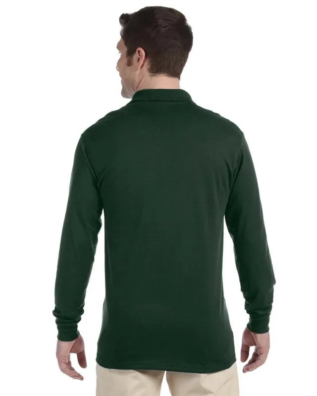 Jerzees Adult SpotShield Long-Sleeve Jersey Polo — view 7